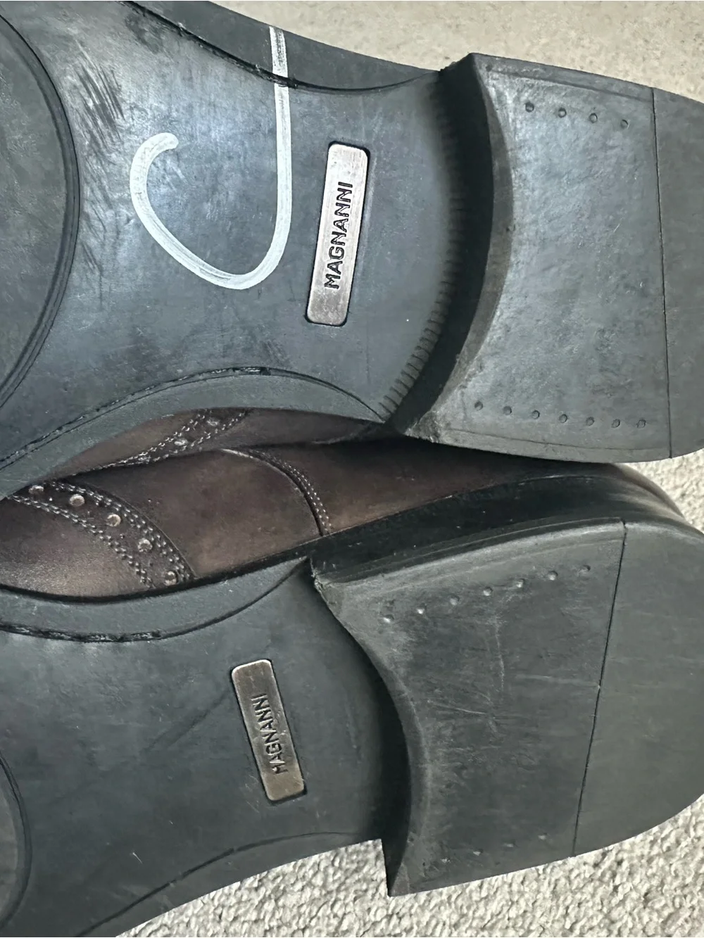 Magnanni Brown Leather Double Monk Strap Wingtip Oxford Shoes Men’s 9.5
